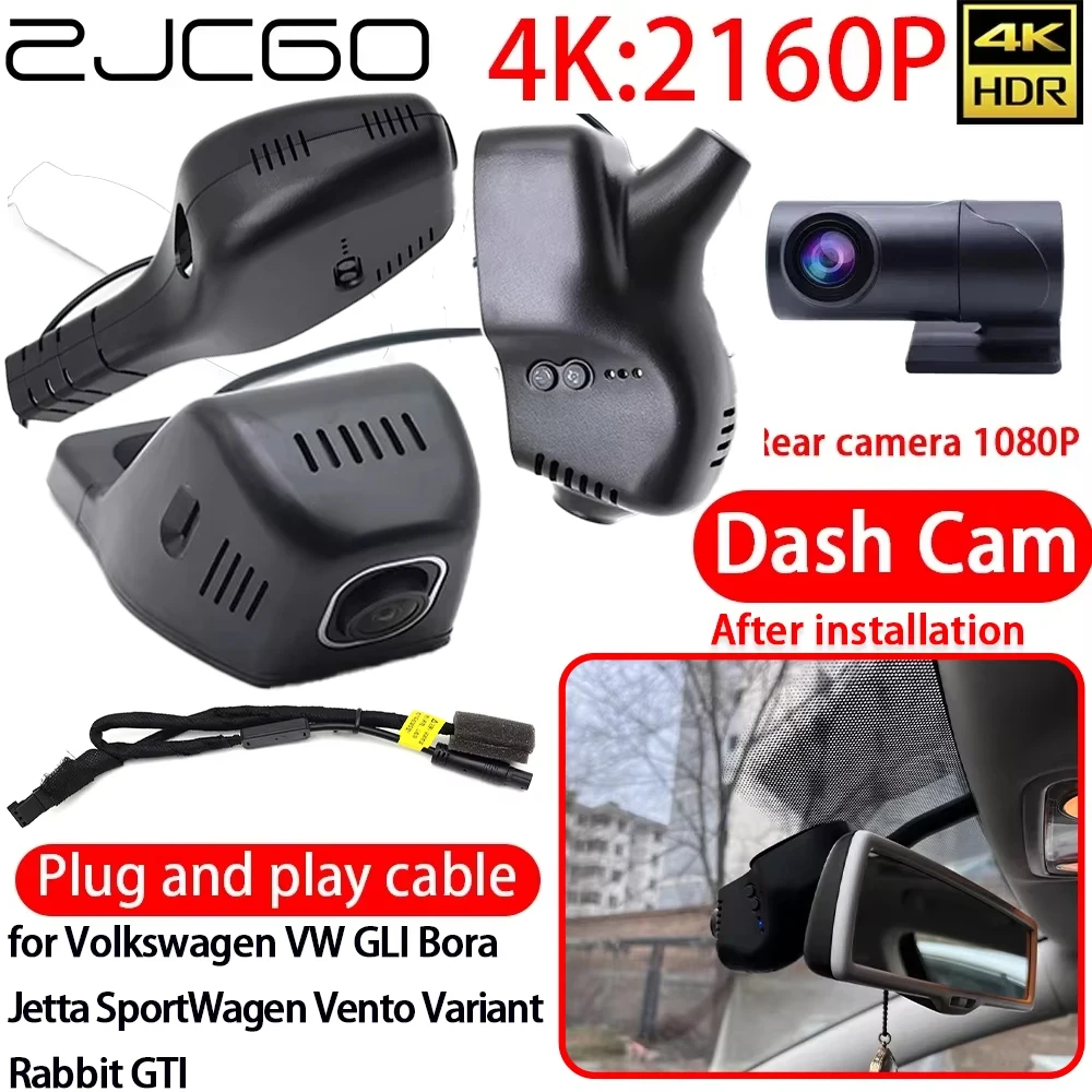 Cámara de salpicadero DVR 4K con Wifi y lente Sony para Volkswagen VW GLI Bora Jetta SportWagen Vento Variant Rabbit GTI, grabación y monitorización 24h