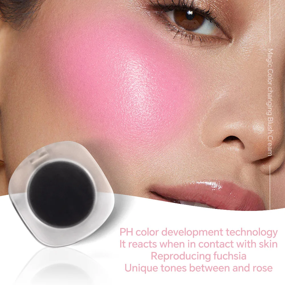 Private Label Blush Cream Custom Bulk Temperature Color Change Pink Black Warm Rouge fard Face Makeup per guancia