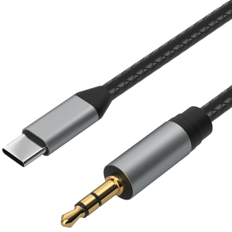 USB C to 3.5mm Audio Cable Gold Plated AUX Adapter Cord Refined Copper Shielded HiFi Headphone Cable for Phone Car Speaker