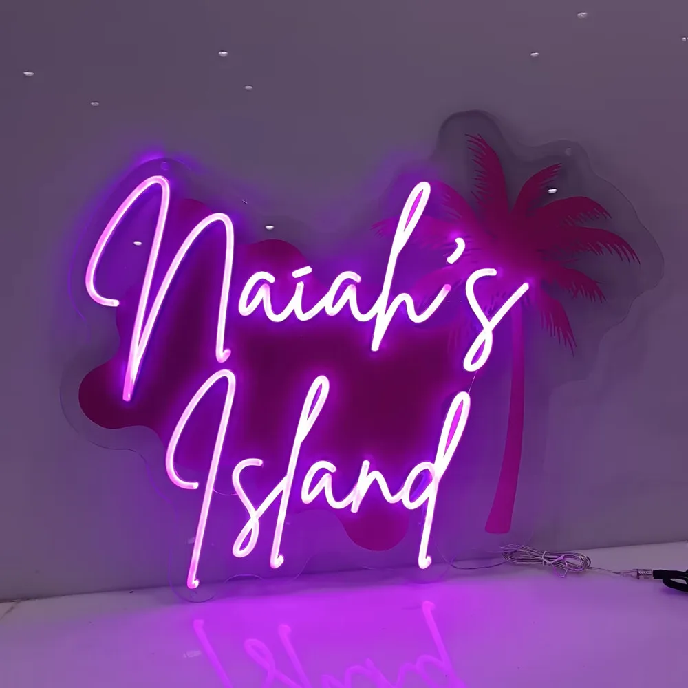 LED Neon Sign Light Customizable Transparent Acrylic Letter for Bedroom Wedding Party Festival Room Decor