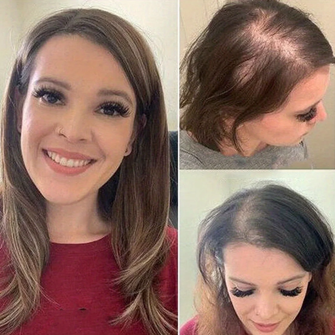 Toppers per capelli umani per parrucche da donna Clip per capelli umani veri da 12 pollici in pezzi di capelli Base in seta con parrucche per capelli umani a separazione libera