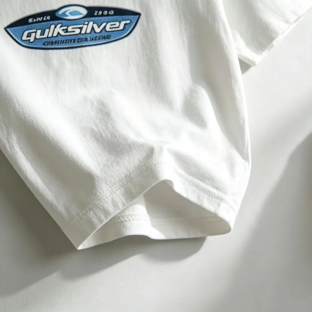 Retro Surf Brand Oval Logo Graphic T‑Shirt, Unisex Crew Neck Short Sleeve Tee, Classic Surfing Label Print Coastal Beach Sport Casual Streetwear Tops party wear