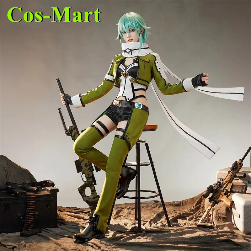 Cos-Mart juego Sword Art Online Asada Shino disfraz de Cosplay uniforme GGO ropa de juego de rol de fiesta Anime mujer