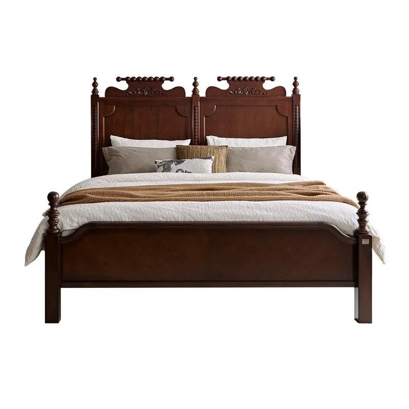 American solid wood bed, master bedroom cherry wood bed