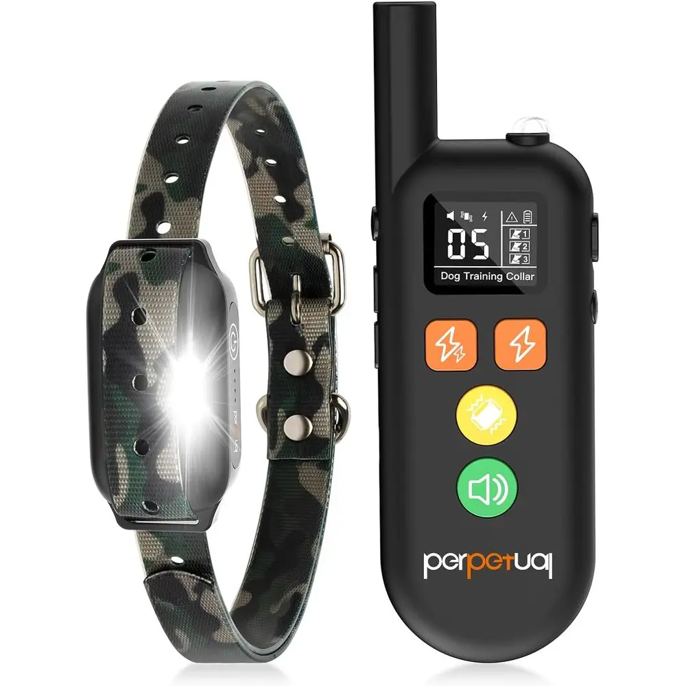 

Ошейник для дрессировки собак с вибрацией и безопасным электрошоком, пульт дистанционного управления 3300T, для средних и крупных собак, водонепроницаемость IPX7, перезаряжаемый