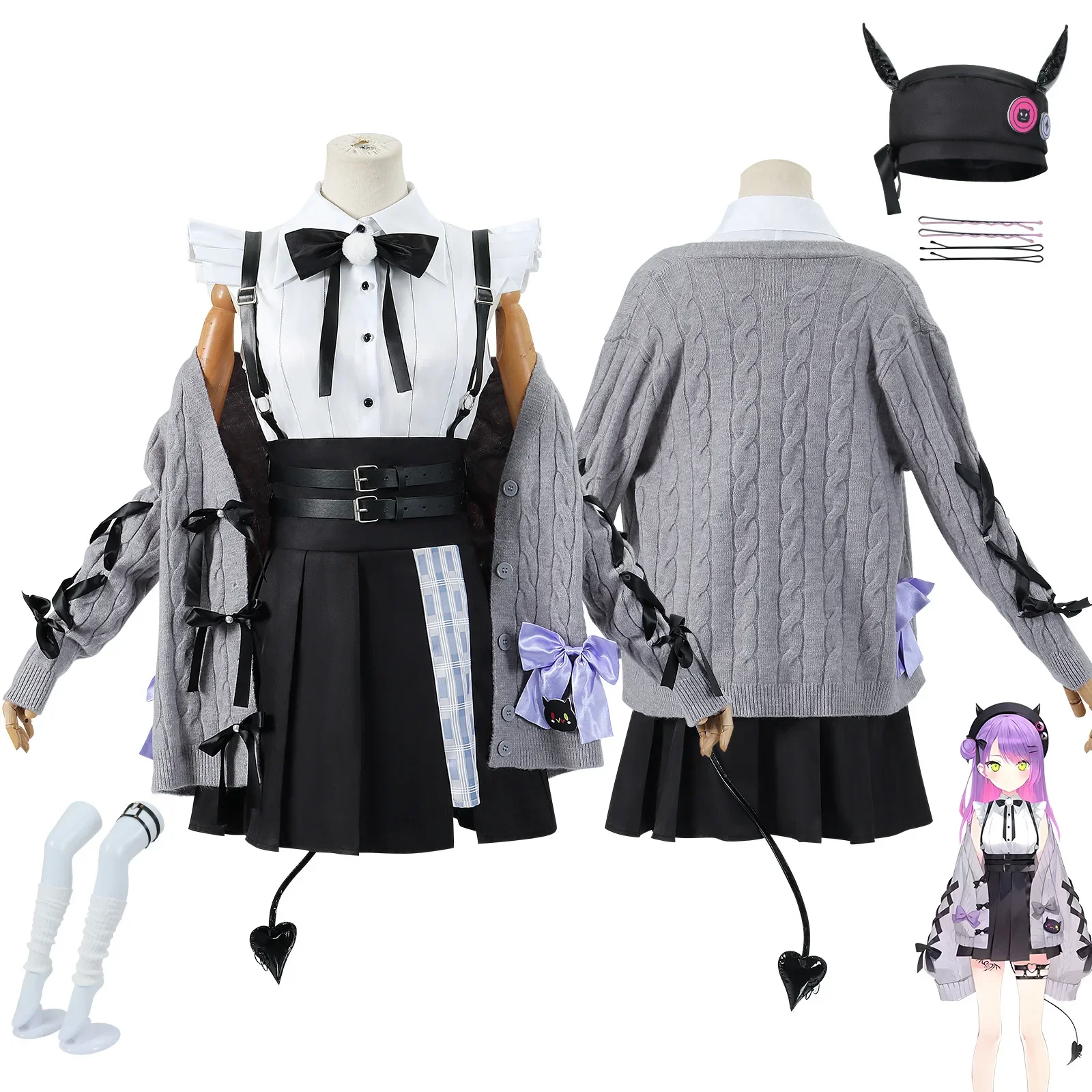 أزياء كوسبلاي أنيمي هولوليف توكوياامي تووا VTuber أيدول التأثيرية فساتين لطيفة وإكسسوارات القبعة مجموعة كاملة زي موحد لحفلات الهالوين Ou