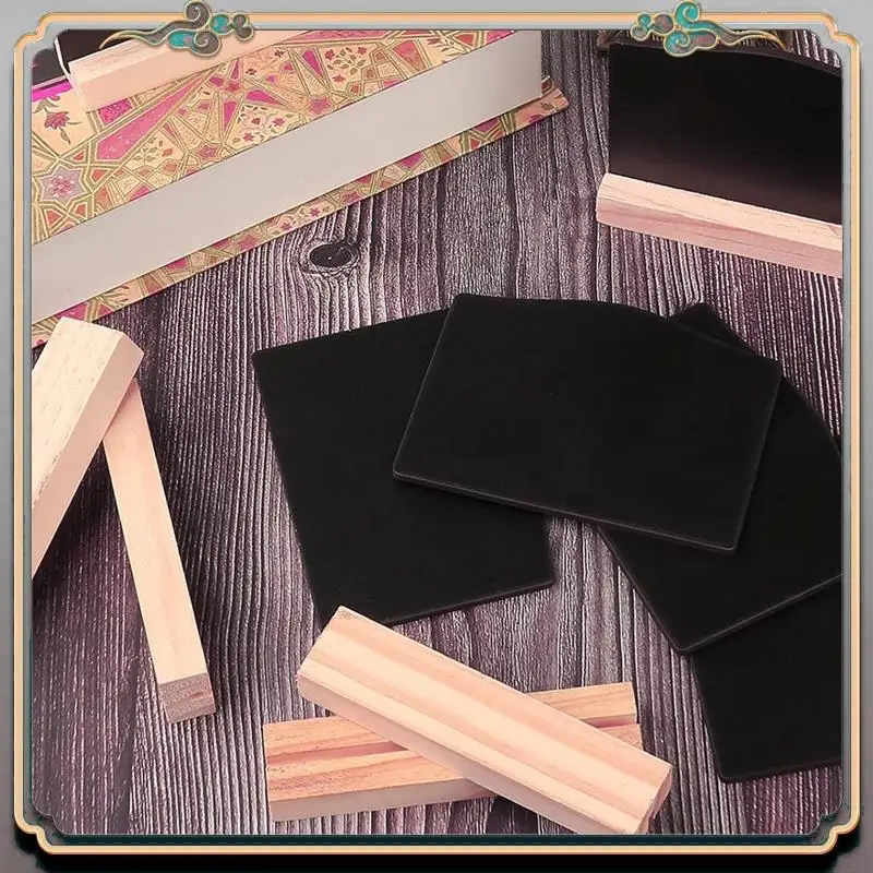 A46M-12 Mini Chalkboard With Stand, Small Blackboard Wooden Signs For Labelling, Mini Board Set, Place Cards, Price Tags