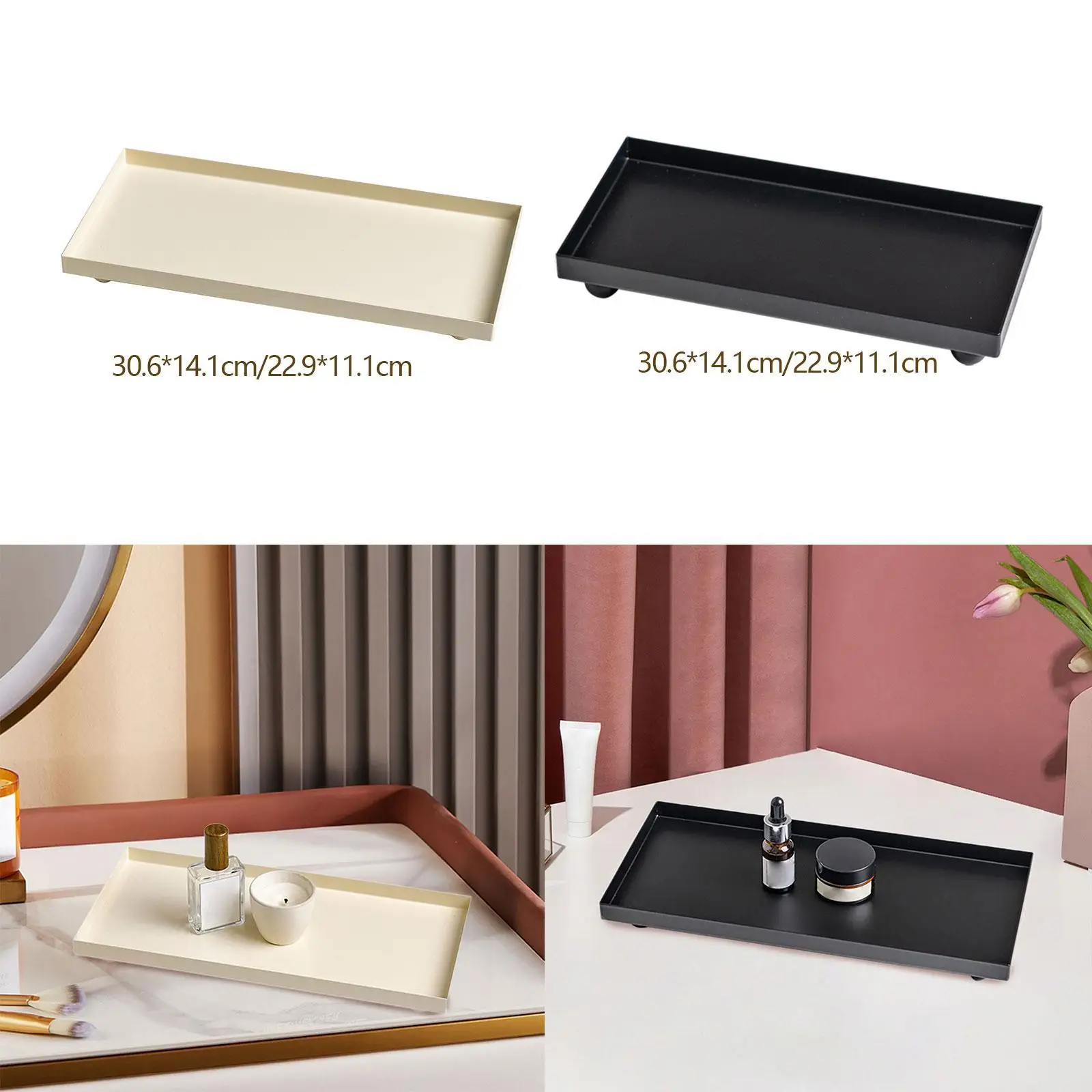

Makeup Vanity Tray Coffee Table Centerpiece Jewelry Display Tray for NightStand Kitchen Living Room Dresser Home Decoration