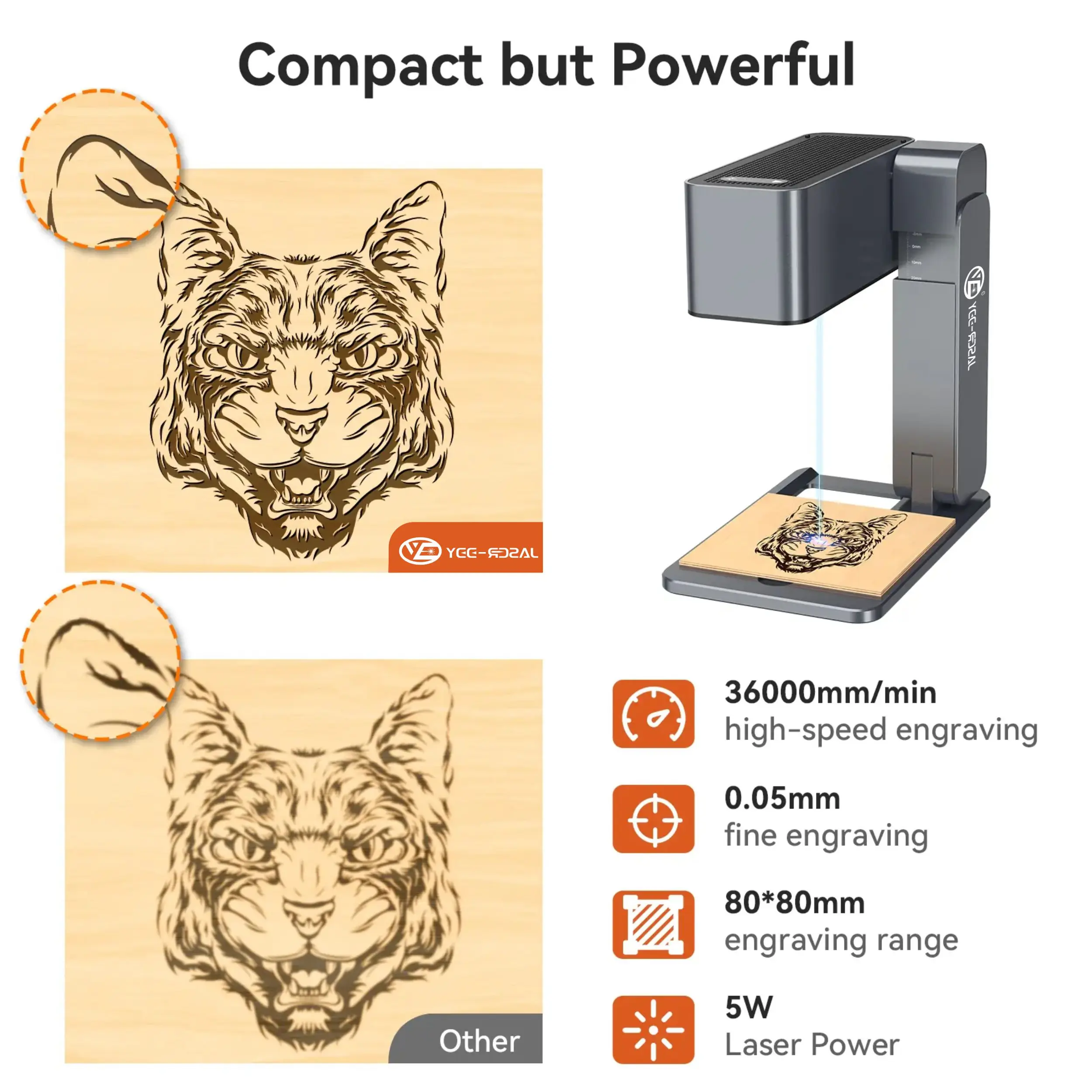 2025 YH DIY Laser Engraver Mini Portable Foldable Metal/Acrylic Cutter Autofocus Wood Laser Engraving Machine For Christmas Gift