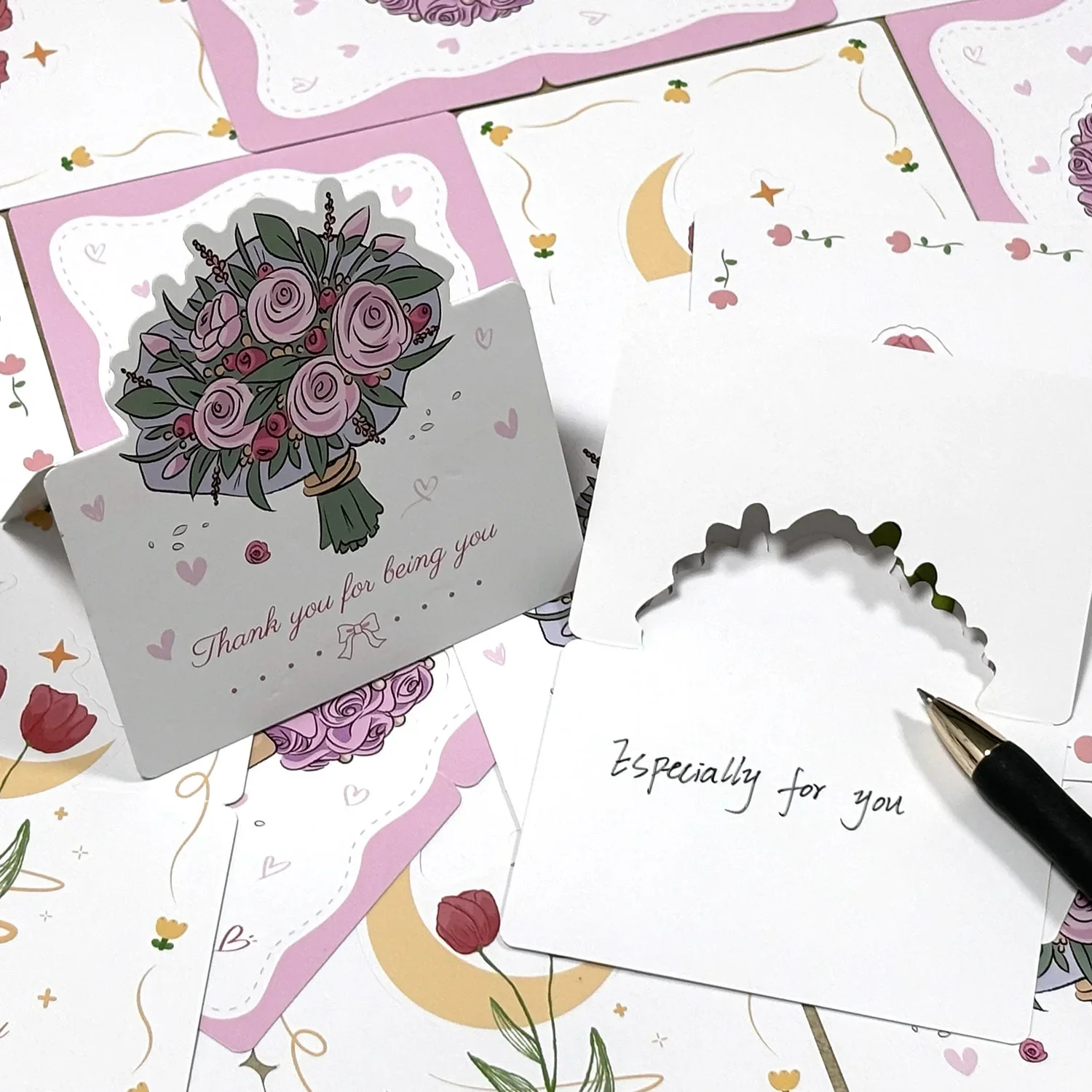 10 قطعة بطاقة شكر قابلة للطي شكرًا لك على طلبك بطاقة الثناء تسميات للشركات الصغيرة لهدايا عيد الأم في المتجر الصغير