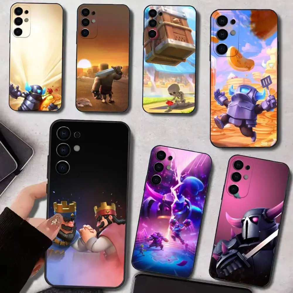 Чехол для телефона C-Clash Game R-Royale для Samsung S25, S24, S21, S22, S23, S30, Ultra, S20, Plus, мягкий силиконовый черный чехол