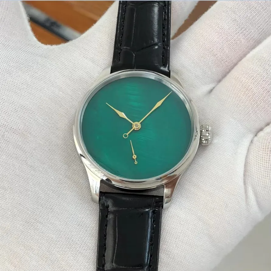 41mm GEERVO ST3621 Watch Green Conch Dial CN6498 17 Jewels Mechanical Hand Wind Movement Sky Book Man's Pilot Watches