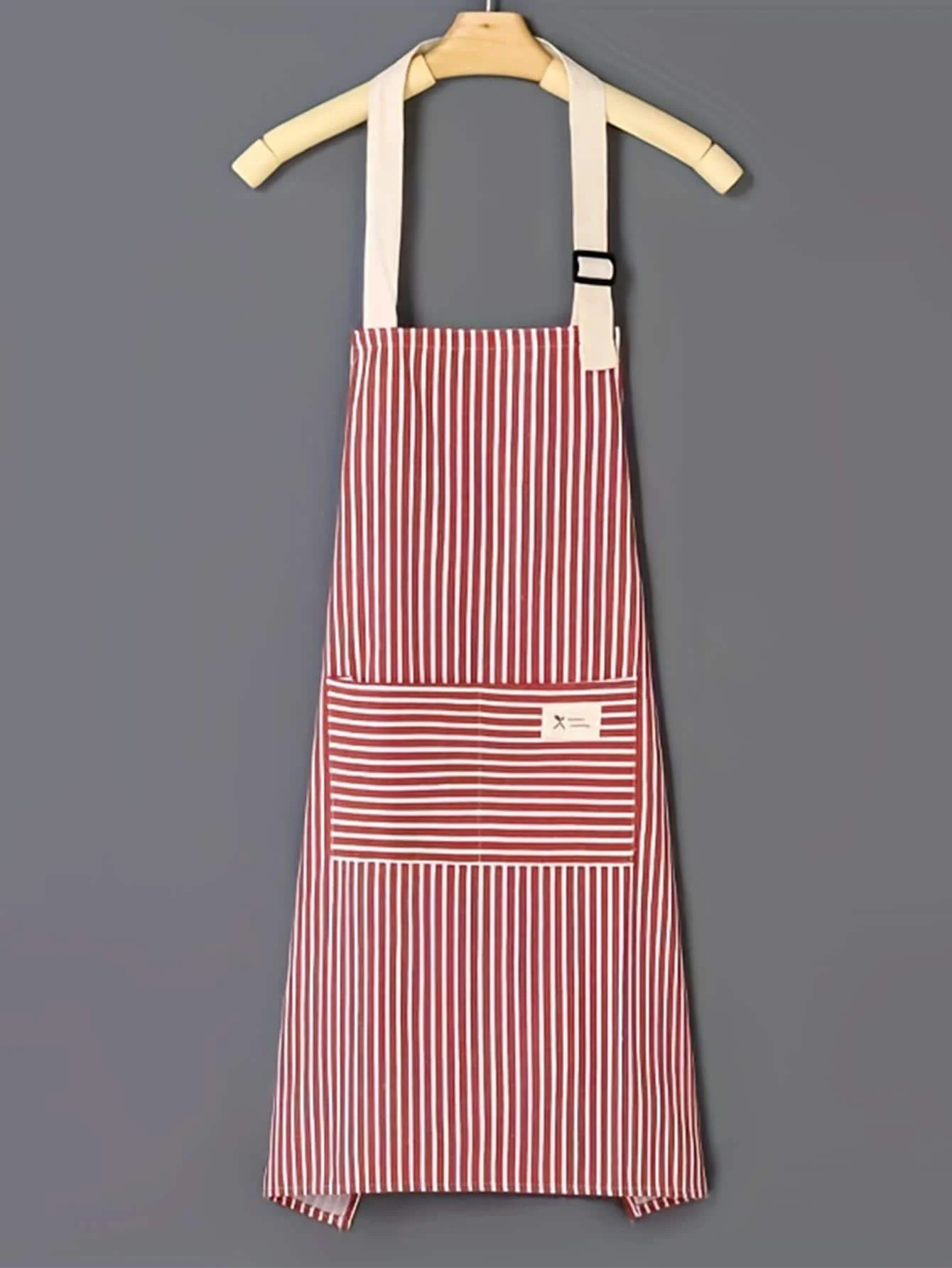 Apron Cotton and Linen Stripesd Apron for Home Kitchen Fashion Kitchen Cooking Korean Style Oil-Proof Adult Smock Sleeveless