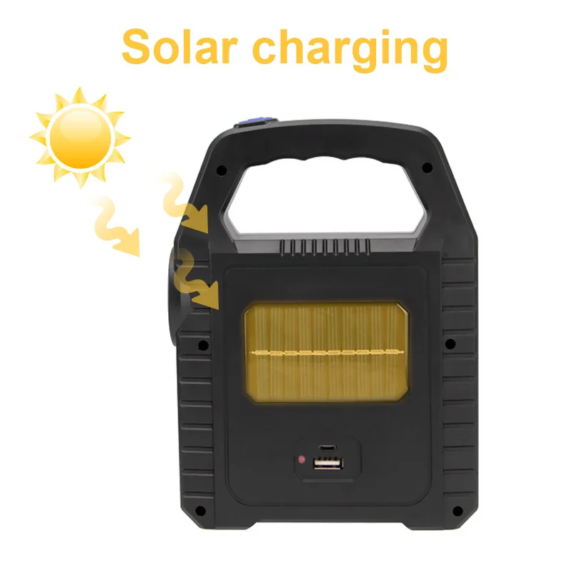 Z20 Portable Solar Lantern COB LED Work Lamp Waterproof Emergency Spotlight USB Rechargeable Handlamp Outdoor Hiking Camping