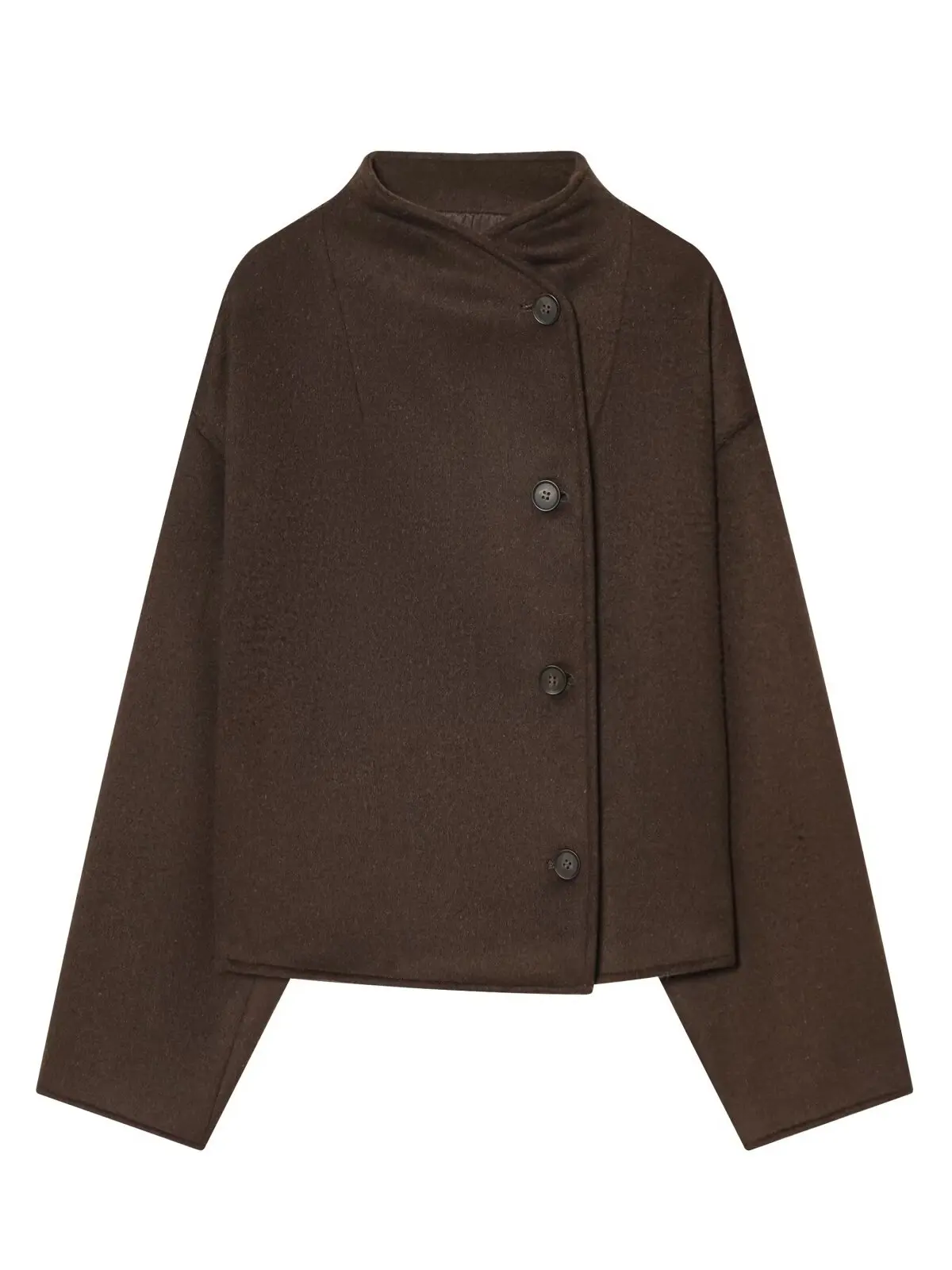 

Winter New Arrival Soft Material Double Breasted Long Sve Stand Collar Jaet for Women Commute Sle Casual Outerwear