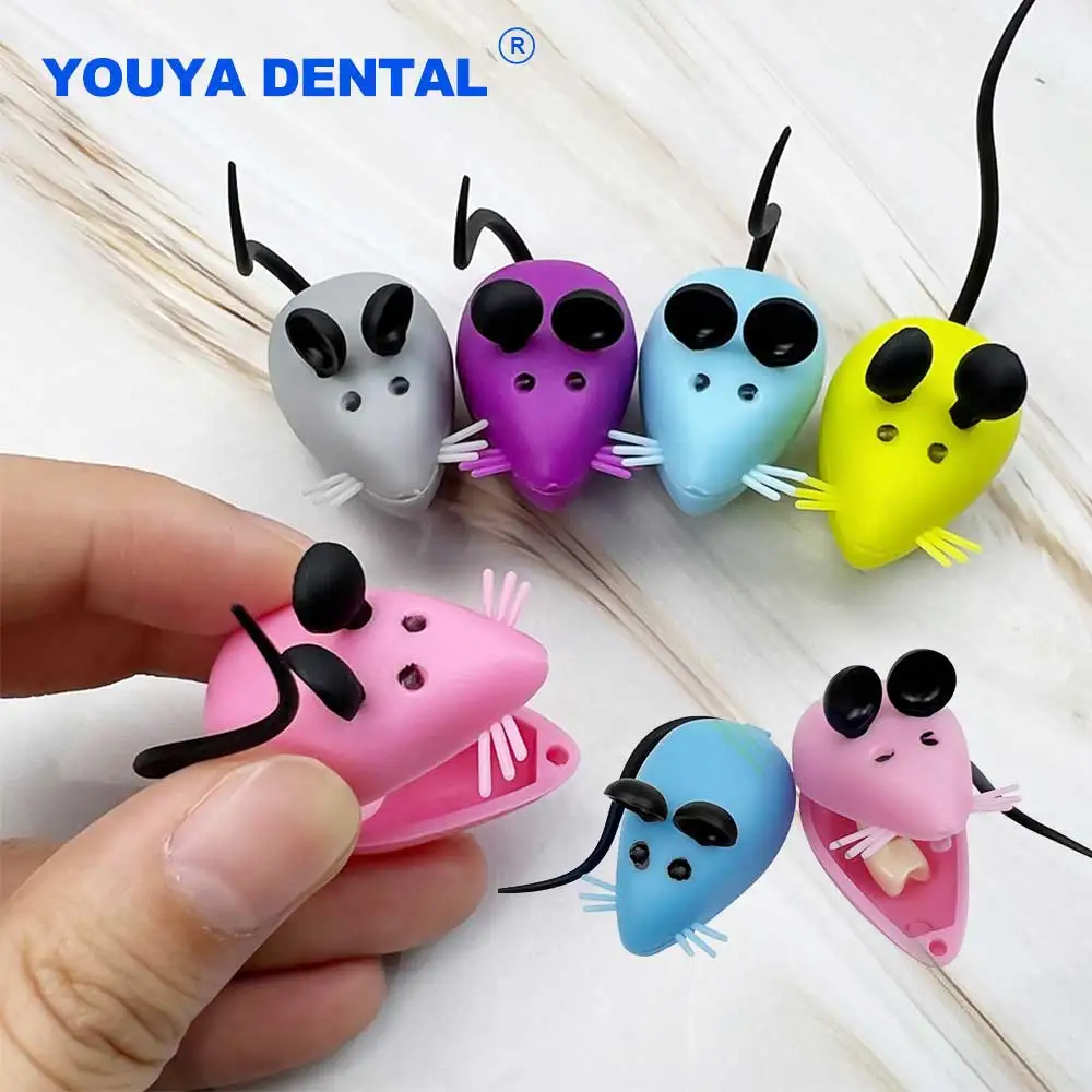 

50Pcs Baby Tooth Box 3D Mouse Shape Teeth Storage Box Child's deciduous Tooth Souvenir Save Dental Mini Gift Container Clinic