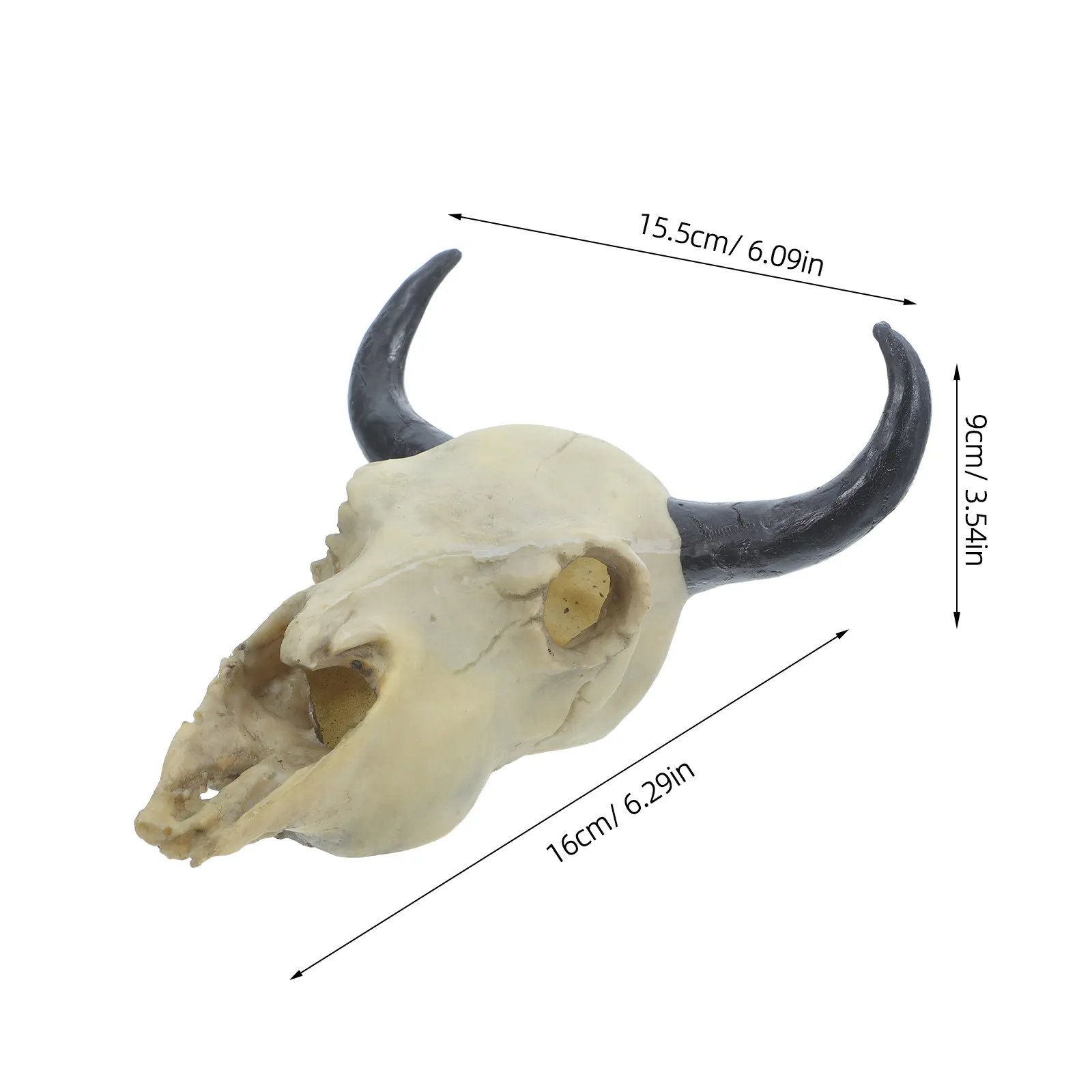 Resin Bull Horn Wall Hanging Rustic Western Skull Decor for Home Bar Office Living Room Decorative Animal Head Sculpture