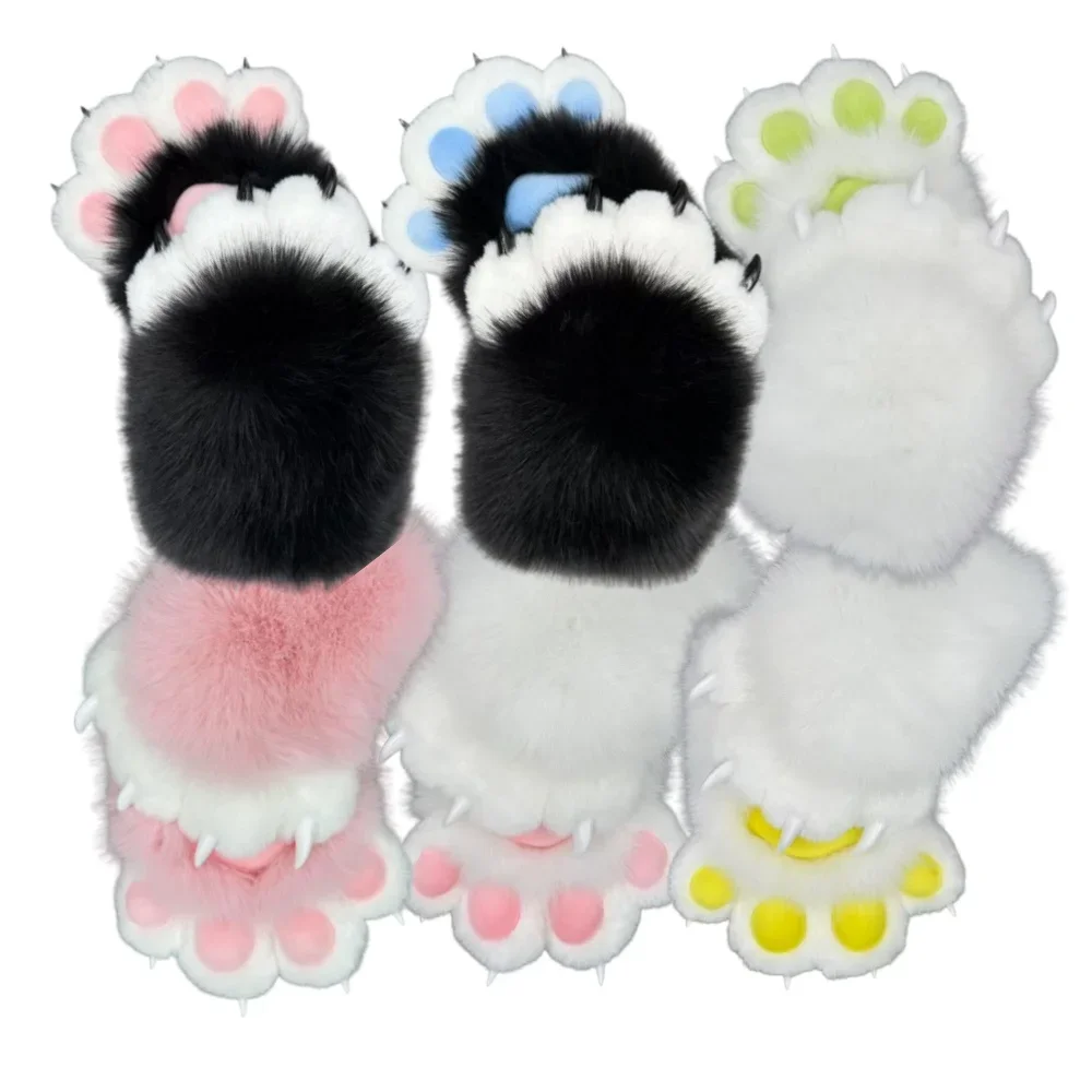 

Kig Fursuit Кигуруми Пушистые животные Когти Ногти Перчатки Косплей Пушистая лапа