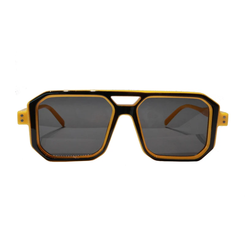 Double-Beam Men's Sunglasses, UV-Blocking Goggles, Women's Sunglasses, Color-Block Glasses, Trendy In 2025