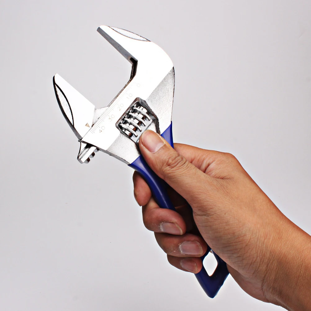 

Wide Mouth Adjustable Wrench Short Handle Portable Steel Spanner for Washbasin Water Disassembly Tools