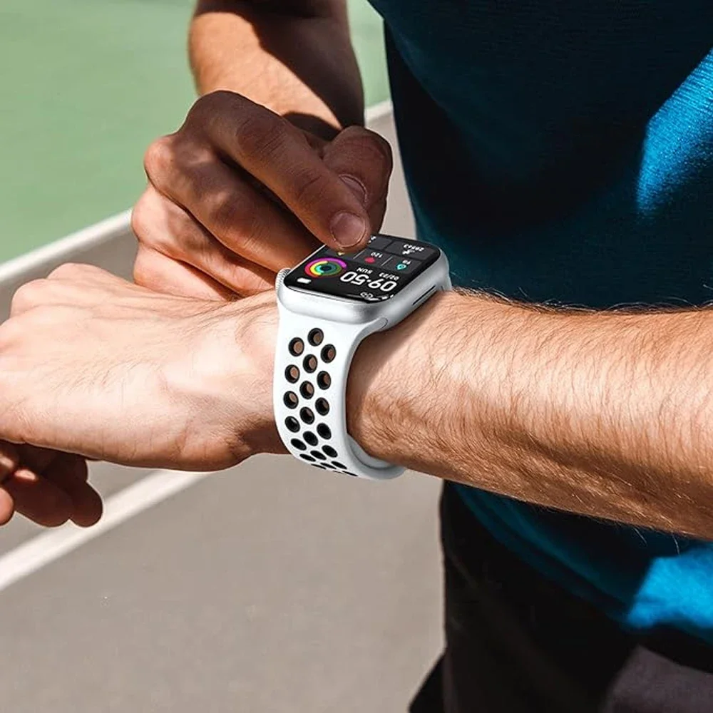 الرياضة سيليكون الفرقة ل أبل الترا 2 49 مللي متر 10 42 مللي متر 46 مللي متر 9 8 7 45 مللي متر 41 مللي متر سوار للساعة iWatch 6 5 4 3 SE 44 مللي متر 40 مللي متر Correa