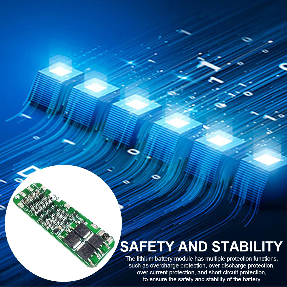 

59x20x4mm 18650 Charger PCB BMS Protection Board High Voltage Output 3S 20A Li-ion Lithium Battery for Drill Motor