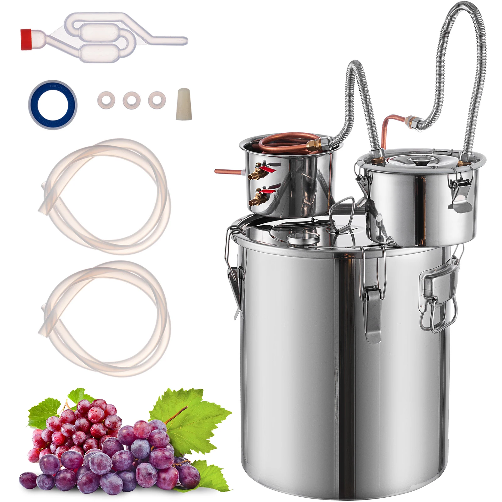 Alcohol Brewing Distiller, DIY Moonshine Distiller, Stainless Steel Alcohol Distillation Column, Home Appliance, 50L