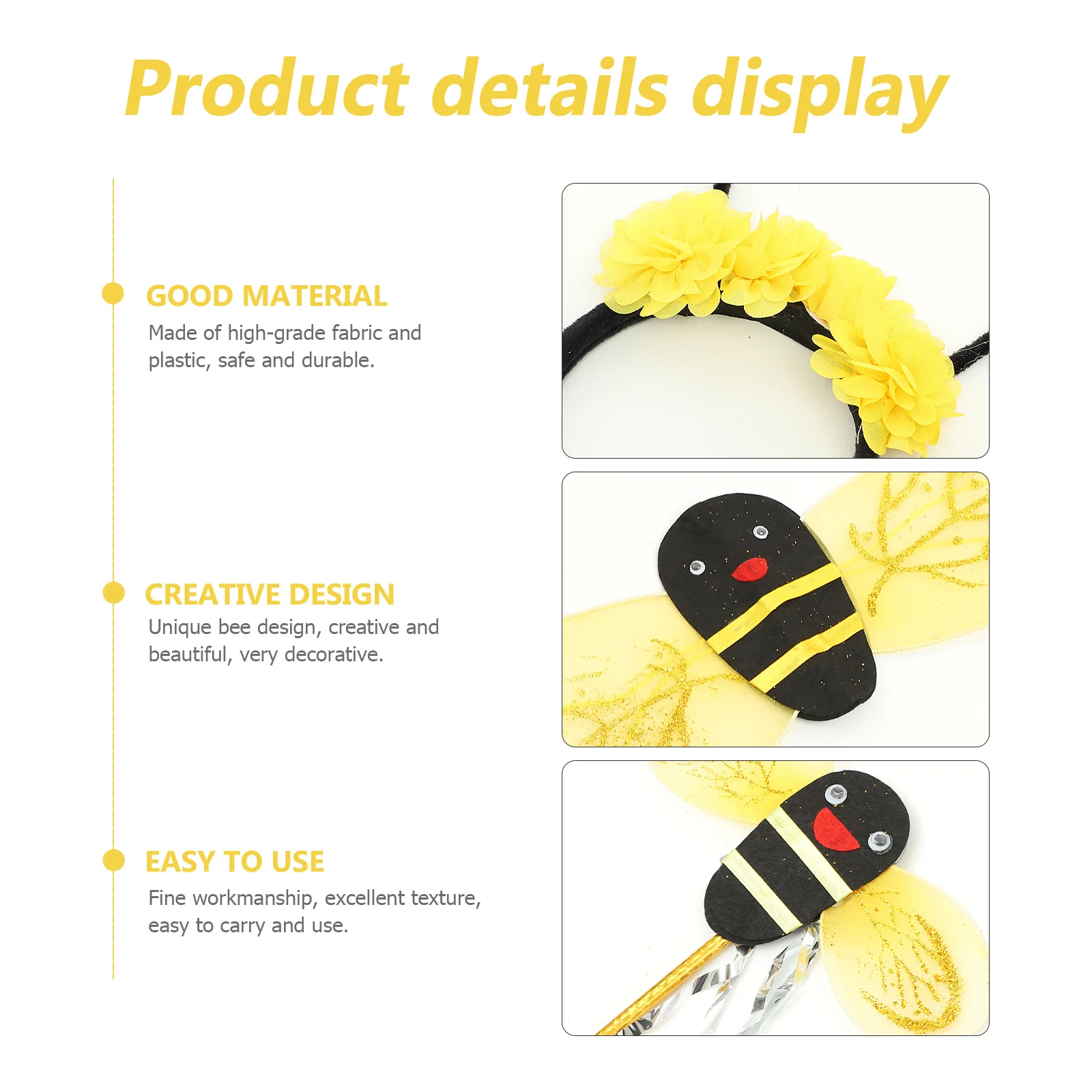 1 set 1 set meisjes bijenvleugels haarband fee stok kinderfeest kostuum rekwisieten voor halloween festival prestaties fancy dress decor