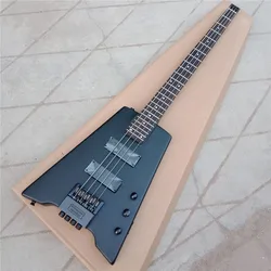 New  4 Strings Headless Electric Bass Guitar,Matte Black Mahogany Wood body Rosewood Fingerboard   BJ-252