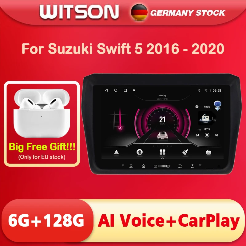 DE Stock! Android 12 GPS Car Stereo Multimedia Player FOR SUZUKI SWIFT 5 2016 2017 2018 Video 2din Wireless CarPlay 4G Modem