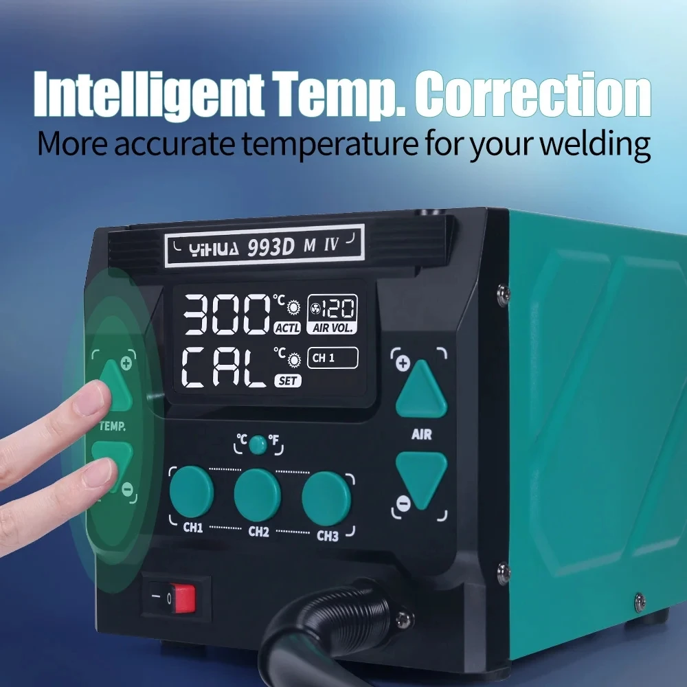 

YIHUA 993DM IV High-power Hot Air Gun Disassembly Welding Station 1000W Hot Air Welding Station Mobile Phone Repair Tool
