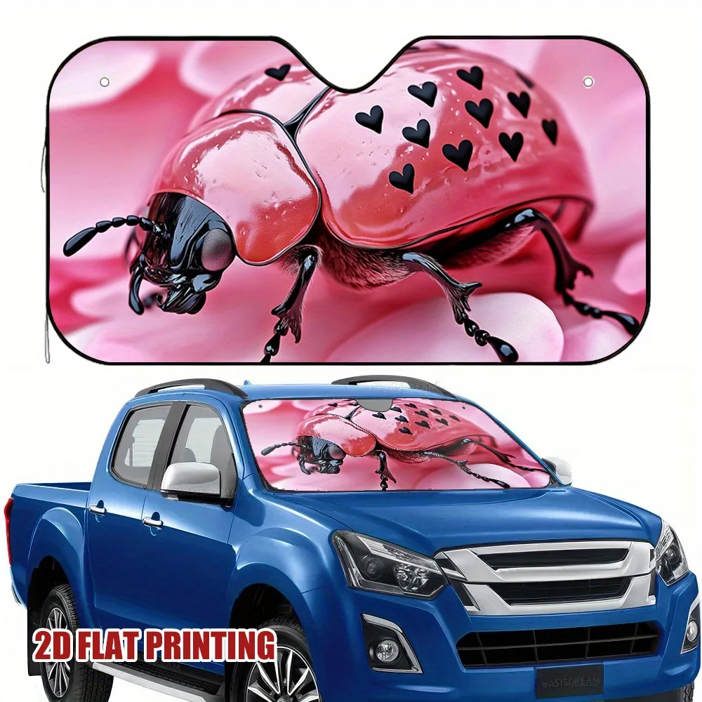 1pc Pink Love Beetle Car Sun Visor, Perfect For Every Driver In City Life, Enjoy A Cool And Comfortable Driving Experience.