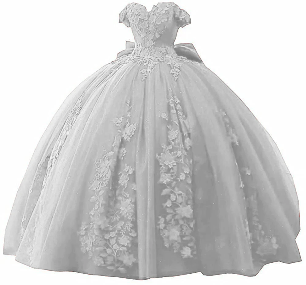 BM-vestidos de quinceañera para niña, Vestido de fiesta de cumpleaños, con apliques de lentejuelas, encaje brillante, 15 años, 2022