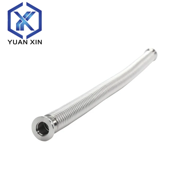 Soffietto ad alto vuoto KF KF16-KF50 100 mm-1000 mm con 2 set di morsetti in acciaio inossidabile