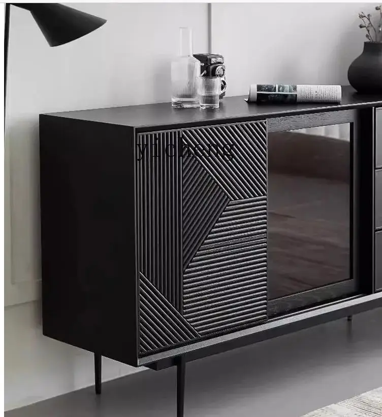 

LSL chest cabinet living room wall locker retro bedroom light luxury large capacity storage cabinet living room decoration