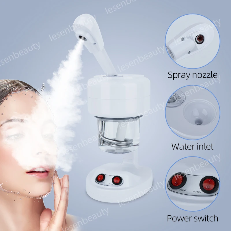 Desktop Ioniser Facial Spa Steam Warm Mist Humidifier Hydrotherapy Ozone Steam Skin Care Machine Moisturising & Cleaning LESEN