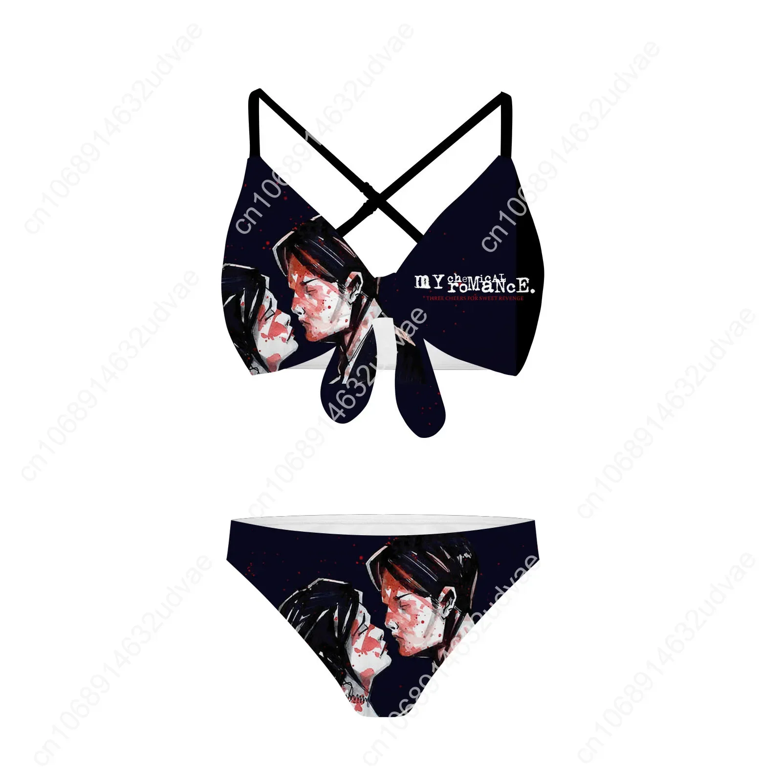 ملابس سباحة كيميائية رومانسية بحمالات متقاطعة، بيكيني نسائي مخصص، ملابس شاطئ قابلة للتخصيص