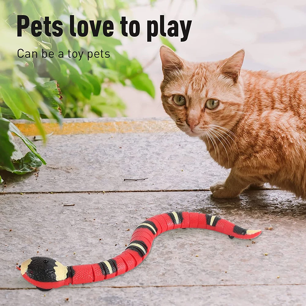 Serpiente de detección inteligente con carga USB, juguetes interactivos para gatos, accesorios automáticos para gatos, juguetes para mascotas, juego