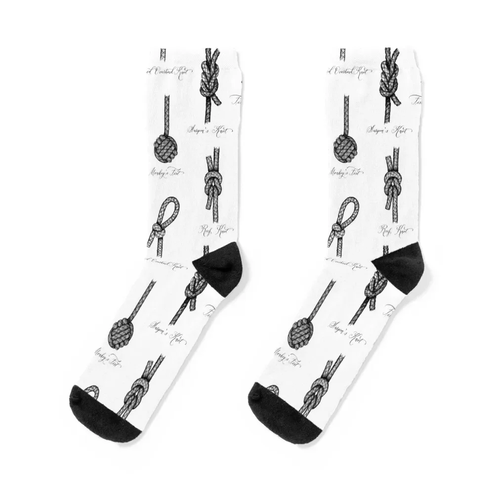 

Nautical Knots (Black and White) Socks winter gifts Thermal man winter tennis short Men's Socks Luxury Women's