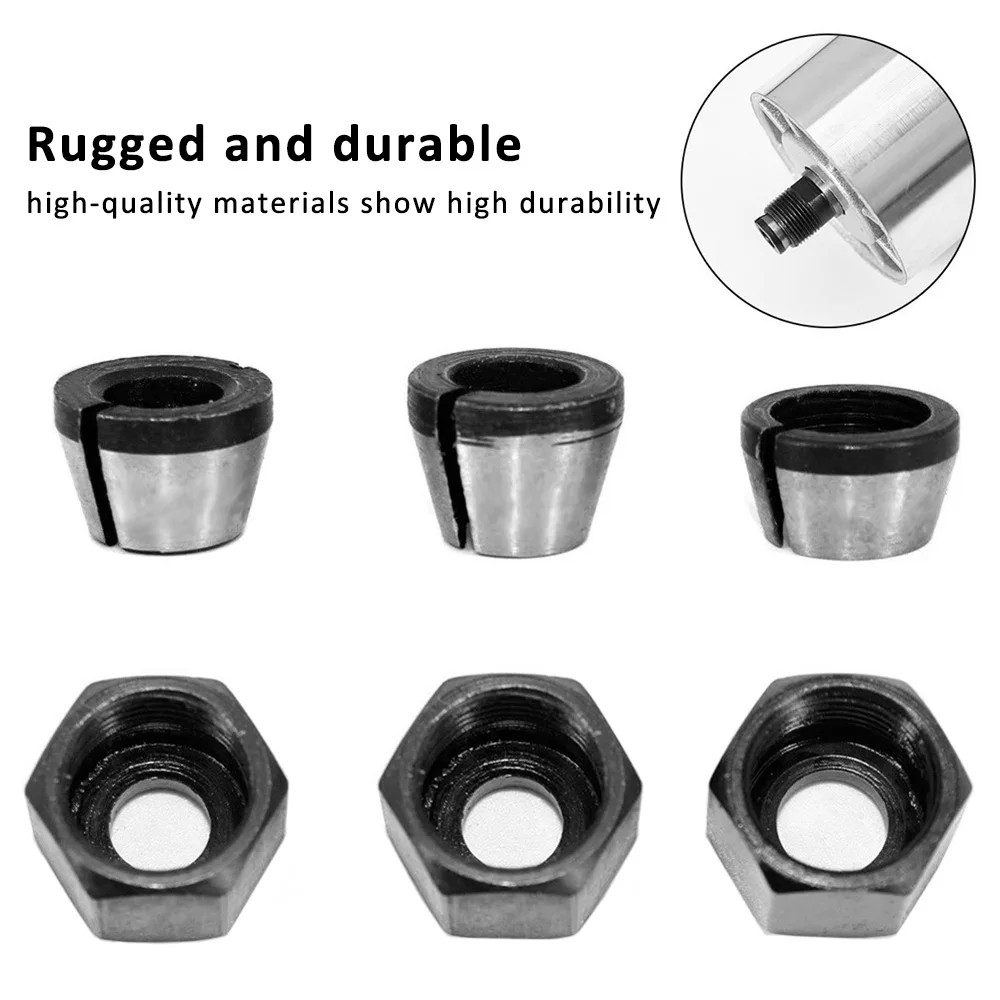 6/12Pcs Set collets 6mm 6.35mm 8mm collet chuck Engraving Trimming machine Electric Router Milling Cutter Accessories