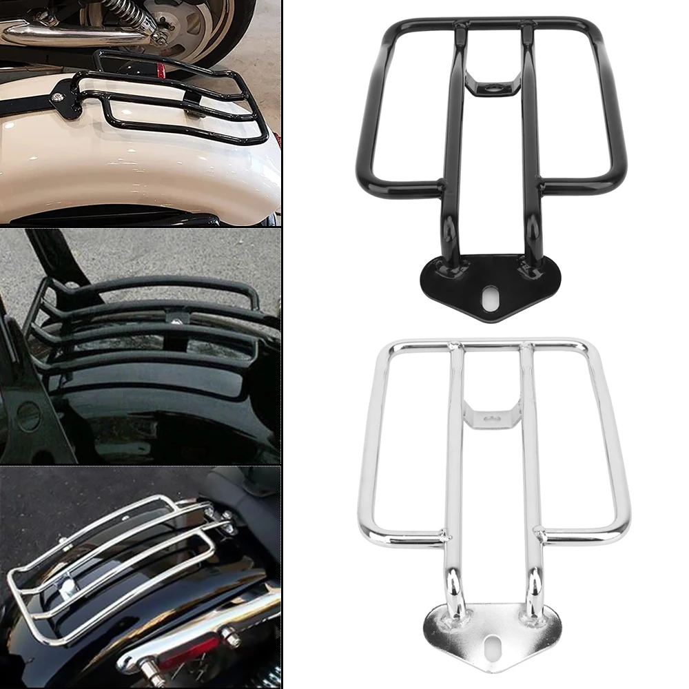 

Motorcycle Chrome Black Rear Fender Luggage Rack Support Shelf Solo Seat For Harley Sportster Iron XL 883 1200 2004-2021