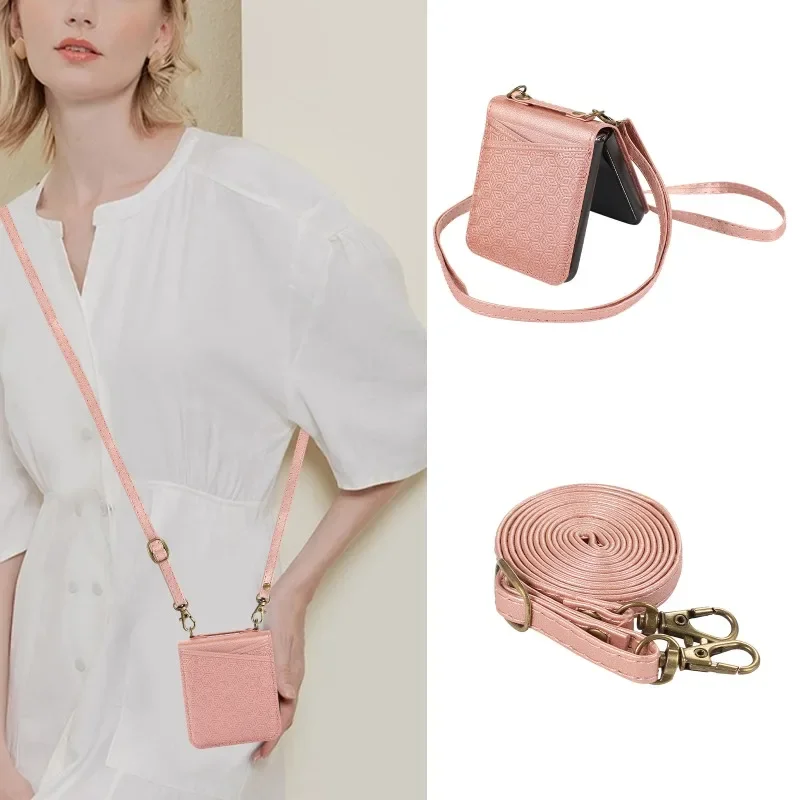 

PU Leather Crossbody with Card Holder Phone Case for Samsung Galaxy Z Flip 6 5 4 3 Flip6 Flip5 Flip4 Flip3 5G Protective Cover