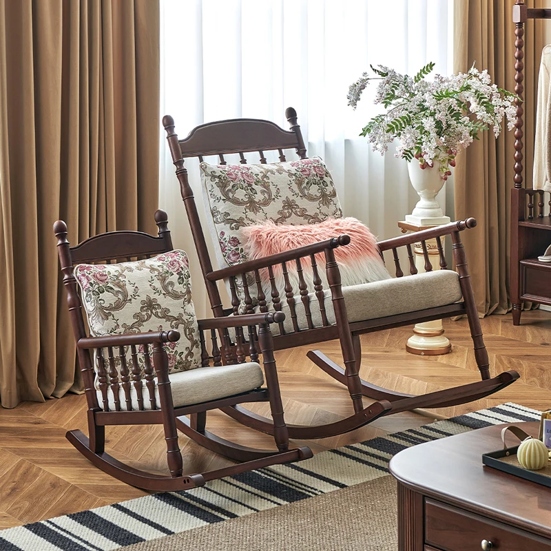 

Vintage Large Living Room Chairs Modern Wooden Recliner Lounges Chairs Rocking Armchair Design Sillas De Sala Home Furniture