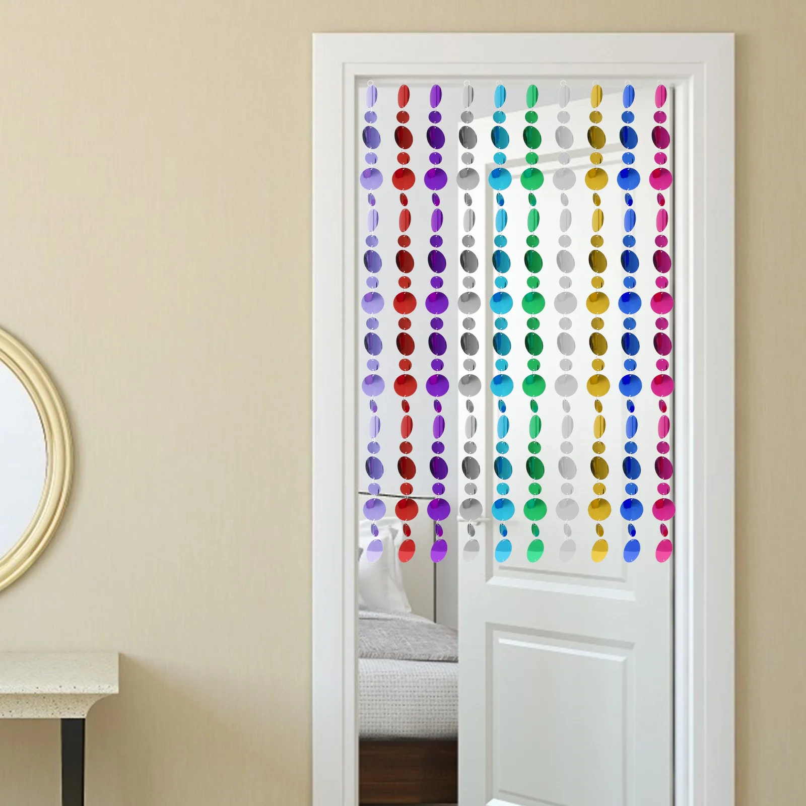 

10Pcs Colorful Sequin Curtains Wedding Celebration Door Decors Stylish Scene Layout Prop Sequins Curtain Home Sequins Curtain