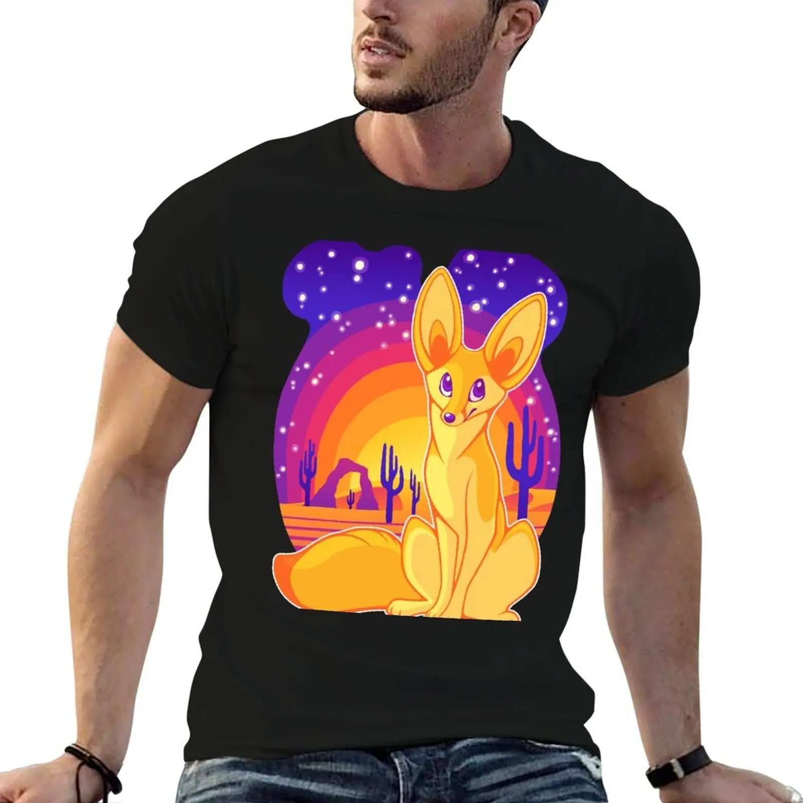 

Fennec Fox Desert Sunset T-Shirt t shirt man luxury man t shirts high quality luxury brand g man t shirts for men T-shirt
