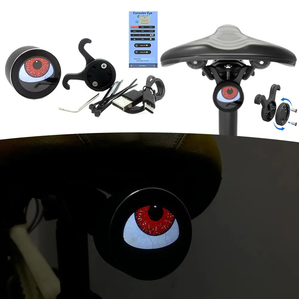 Dynamic LED Bicycle Tail Light Demon Eye Bike Light Headlight Assembly Waterproof USB Rechargeable Light Bicycle Accessories - Image 2