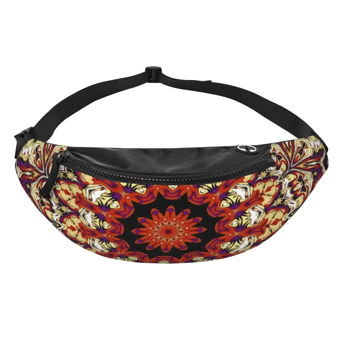Custom Casual Bohemia Ethnic Mandala Flower Pattern Fanny Pack Women Men Crossbody Waist Bag for Running Phone Money Pouch