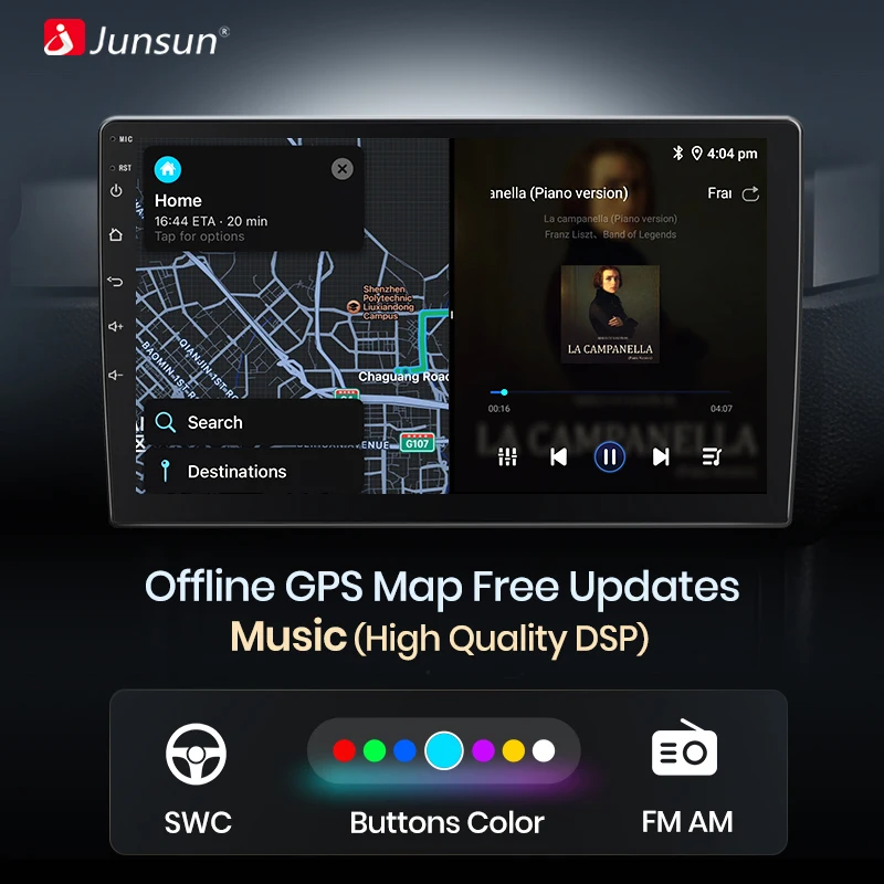 Junsun para Audi TT 2 2006-2014 9 Pulgadas 4GB 64GB Android 13 Auto Radio GPS Navegación Carplay Radio Coche DSP Bluetooth FM Soporte Control Volante USB AUX Entrada Listo Cámara Retroceso Video 1080P Pantalla Dividida Plug and Play