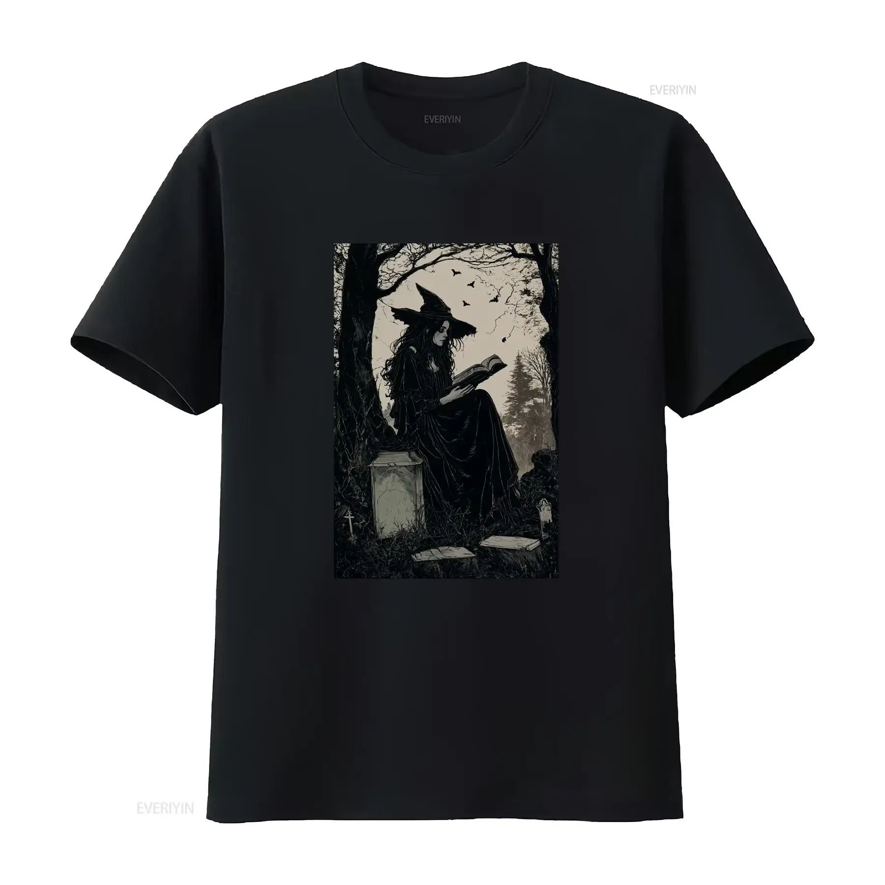 Lilith at Dusk Daughter of the Night Pagan Goddess Vintage Gothic Witchy Cotton T Shirt vintage Washed fashion graphic Unisex
