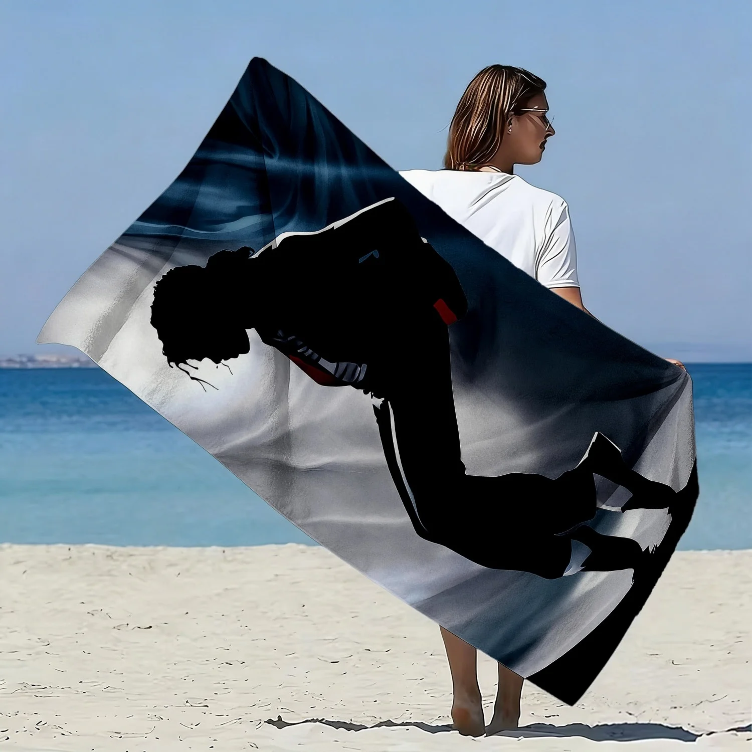 

Classic Dance Silhouette Theme polyester microfiber beach towel is highly absorbent, suitable for swimming and beach outings